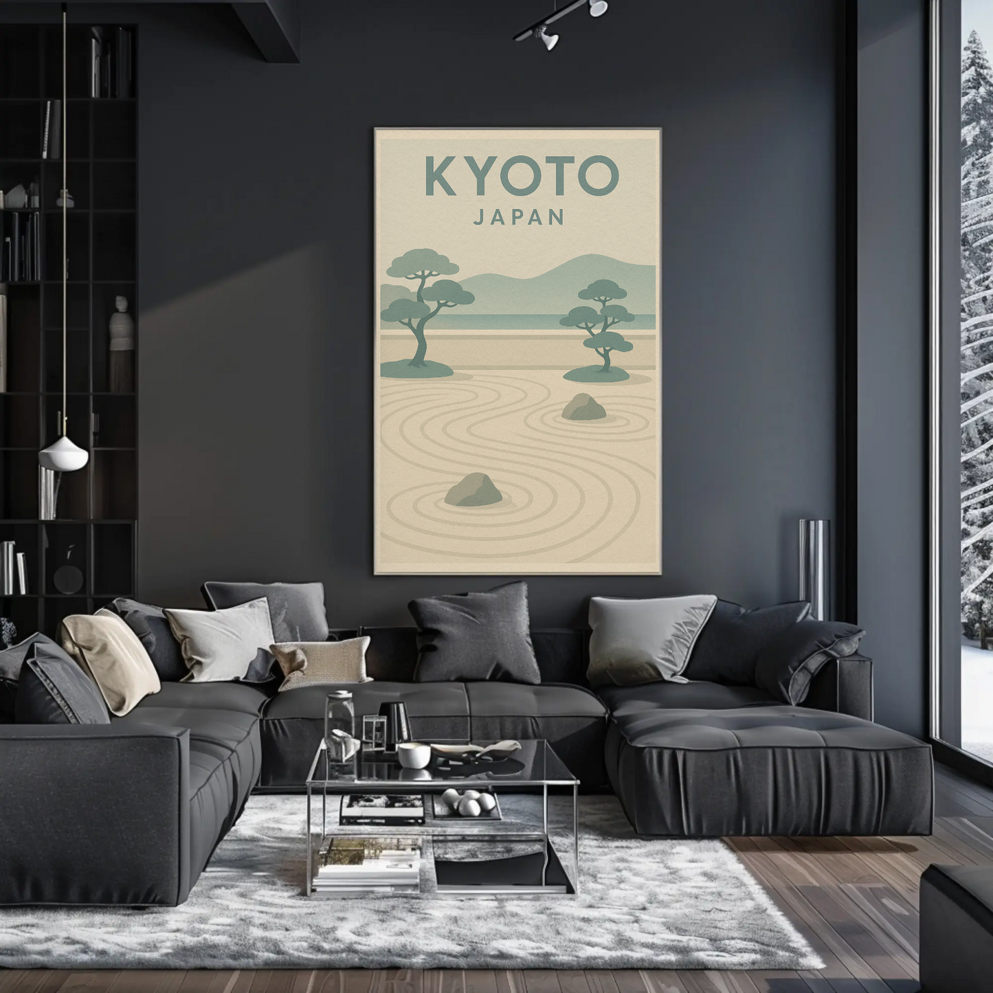 Kyoto Japan Zen Garden Minimalist Poster Poster