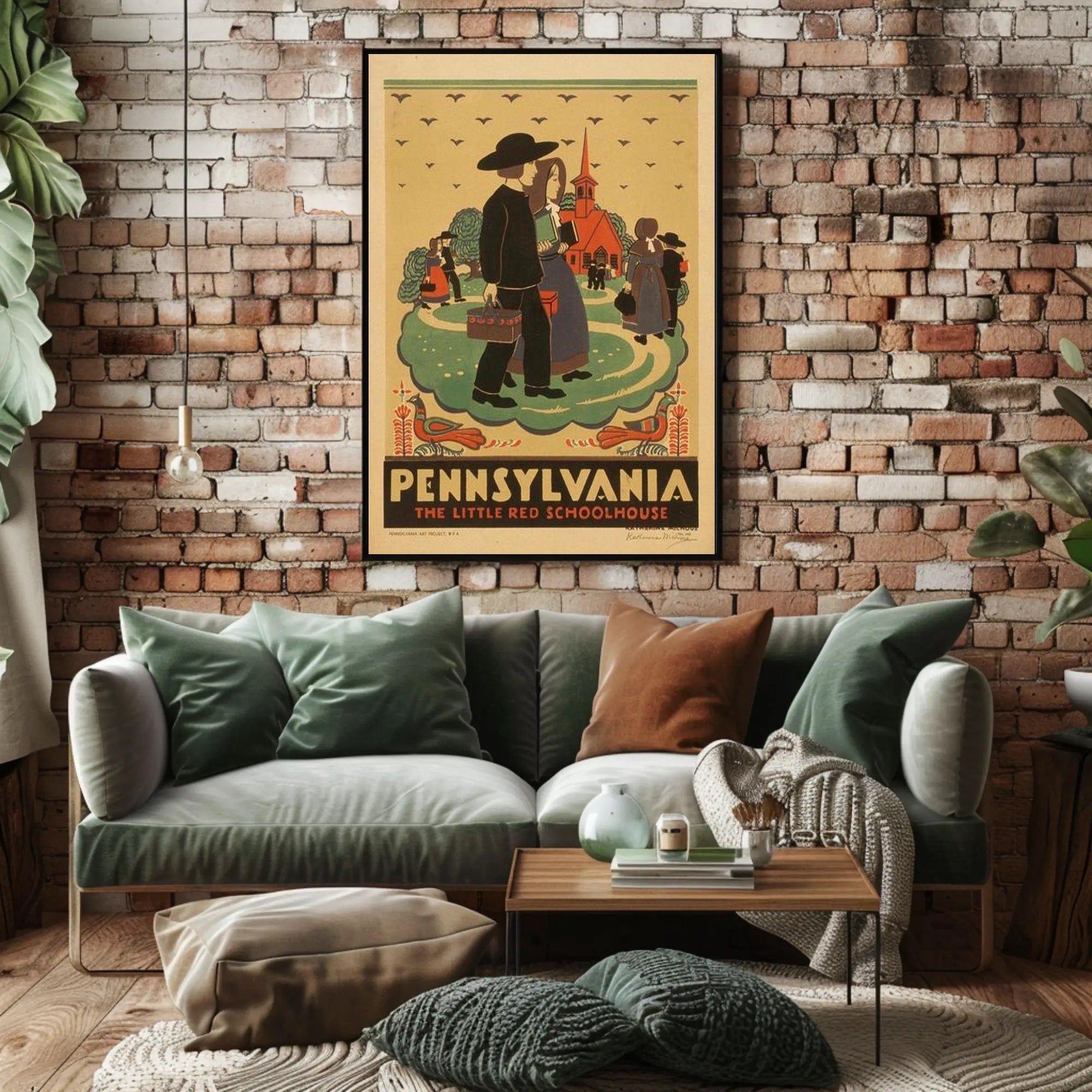 Pennsylvania: The Little Red Schoolhouse Poster PosterGoat