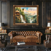 Serene Jungle Waterfall Escape Art Poster