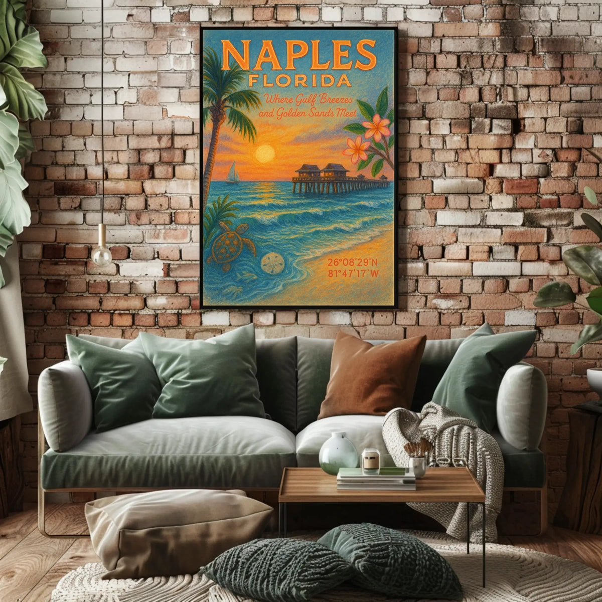 Naples, Florida Where Gulf Breezes and Golden Sands Meet Poster