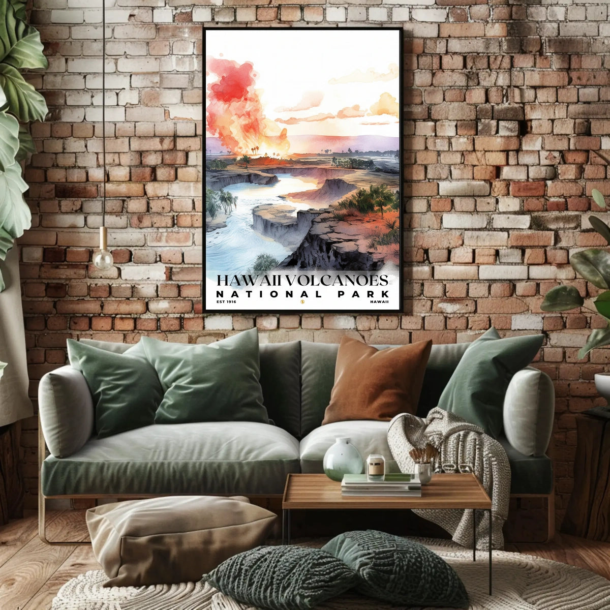 Hawai‘i Volcanoes Watercolor Wall Art Poster