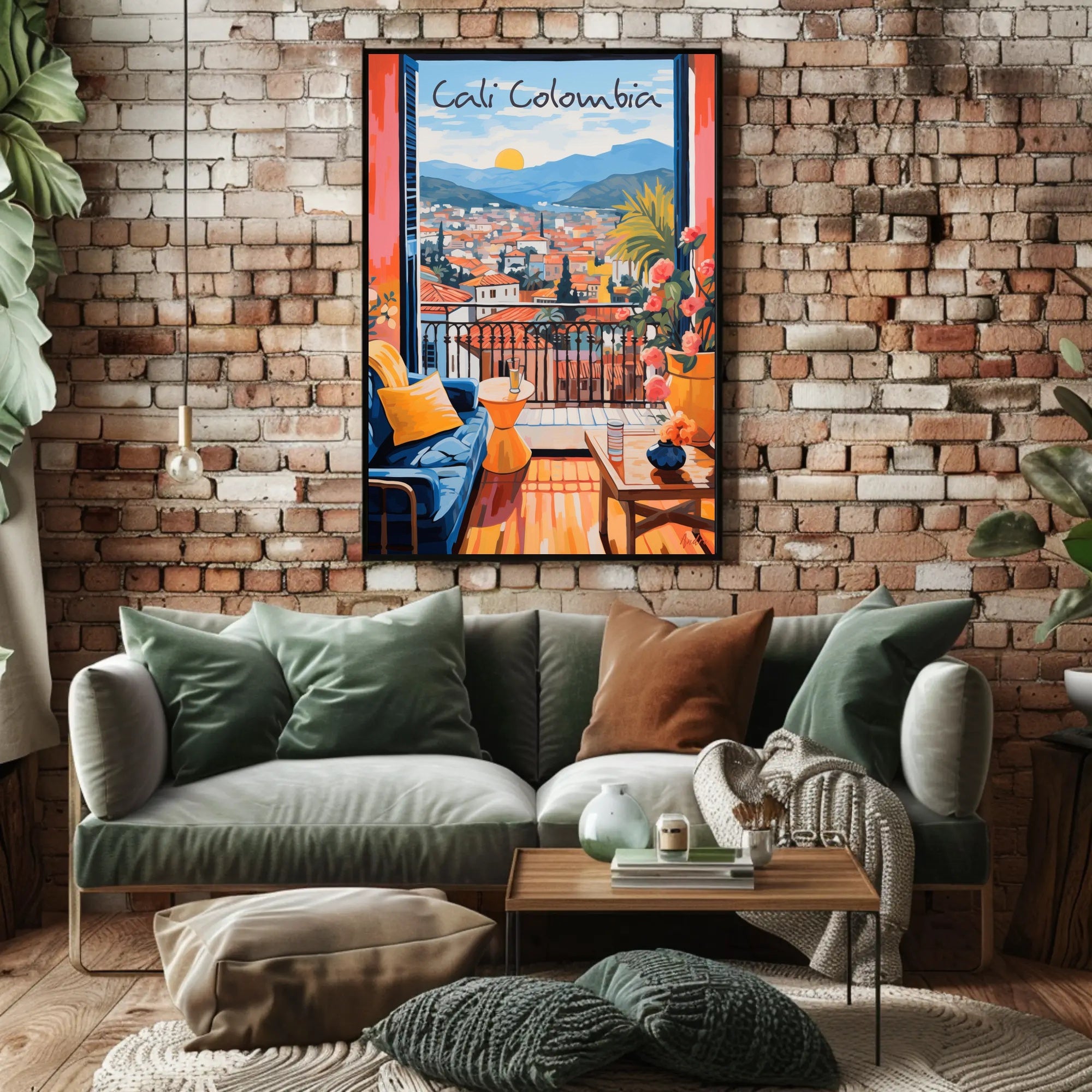 Cali, Colombia: Sunset Serenity Through an Open Window Poster