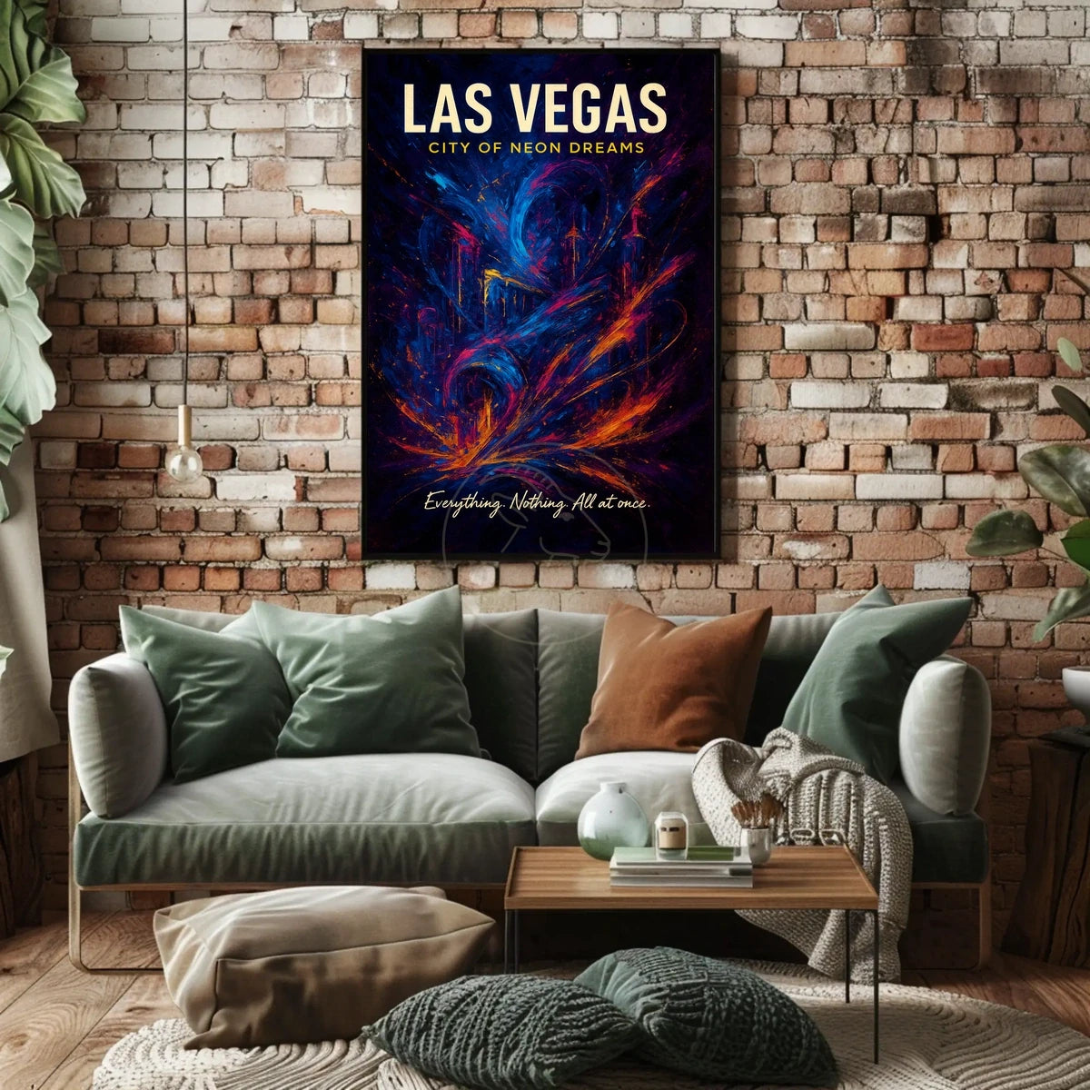 Las Vegas Neon Dreams Abstract Artistic Poster