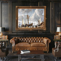 Maritime Adventure in a Bustling Historical Harbor Poster