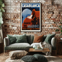 Vintage Casablanca Travel Poster for Moroccan Adventure PosterGoat