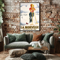 La Norvège: Le Pays du Ski Poster PosterGoat