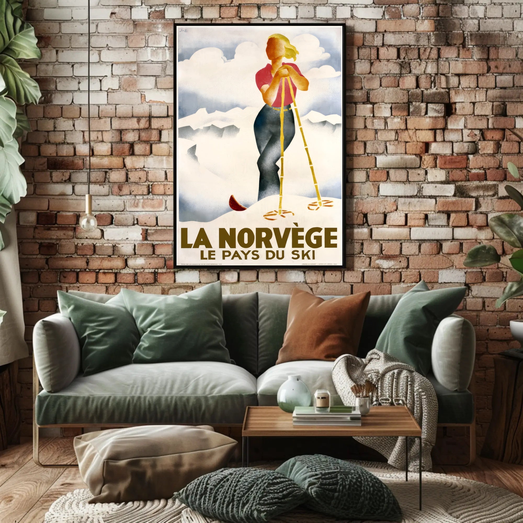 La Norvège: Le Pays du Ski Poster PosterGoat