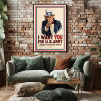 Uncle Sam Patriotic Military Recruitment Poster PosterGoat