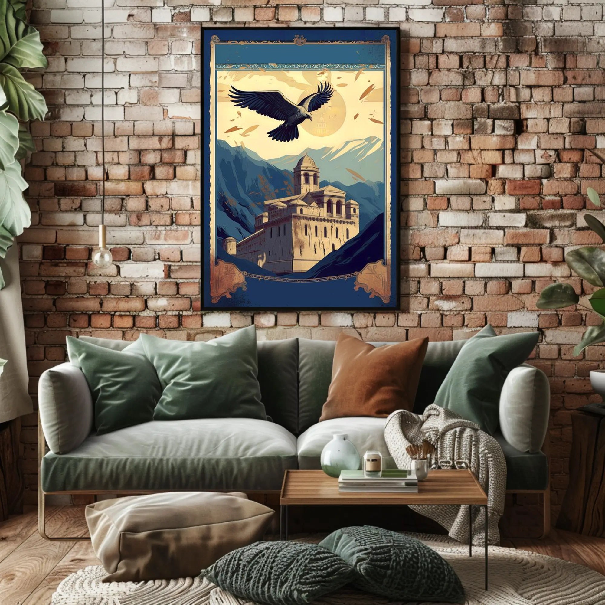 Majestic Fortress Beneath the Soaring Eagle Poster