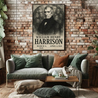 William Henry Harrison 9th President of the United States Double Exposure Poster