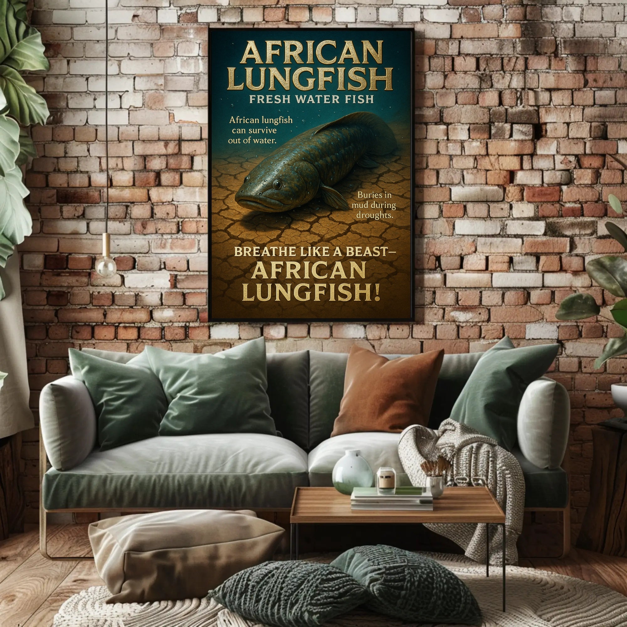 African Lungfish Mastery: Educational Animal Poster