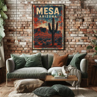Mesa Desert Adventure Art Deco Explorer Poster
