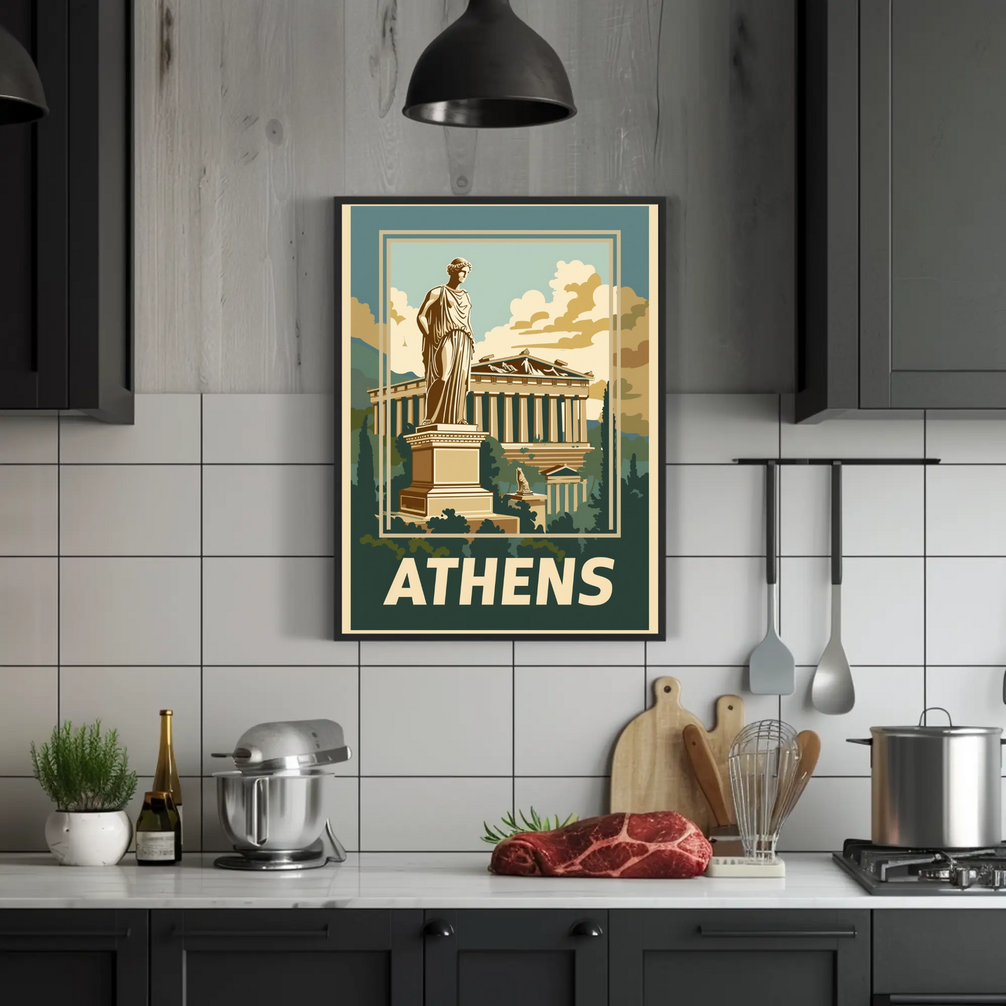 Athens, Greece Vintage Style Poster
