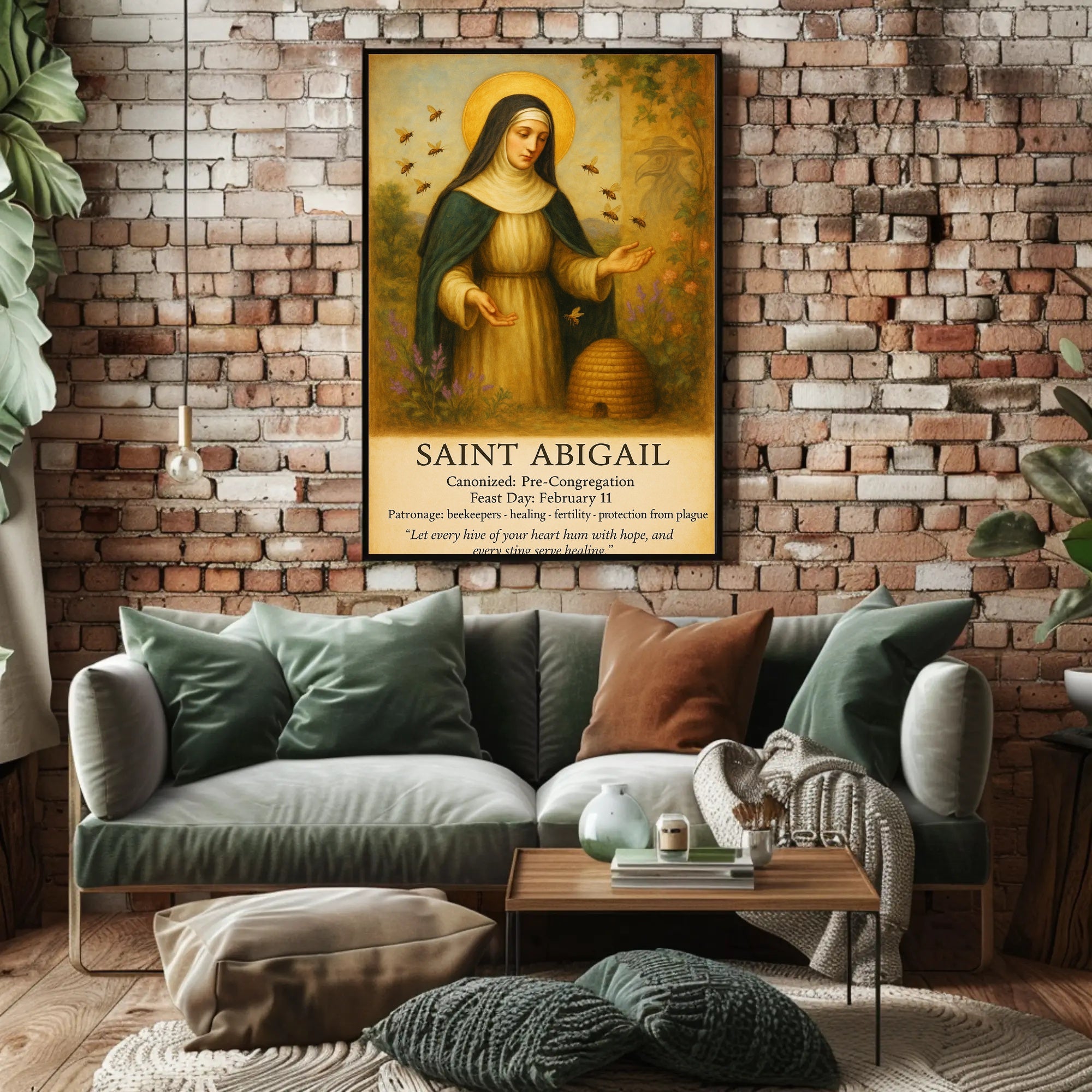 Saint Abigail Patron of Beekeepers Poster PosterGoat
