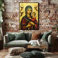 Virgin Mary and Baby Jesus with Angels Poster