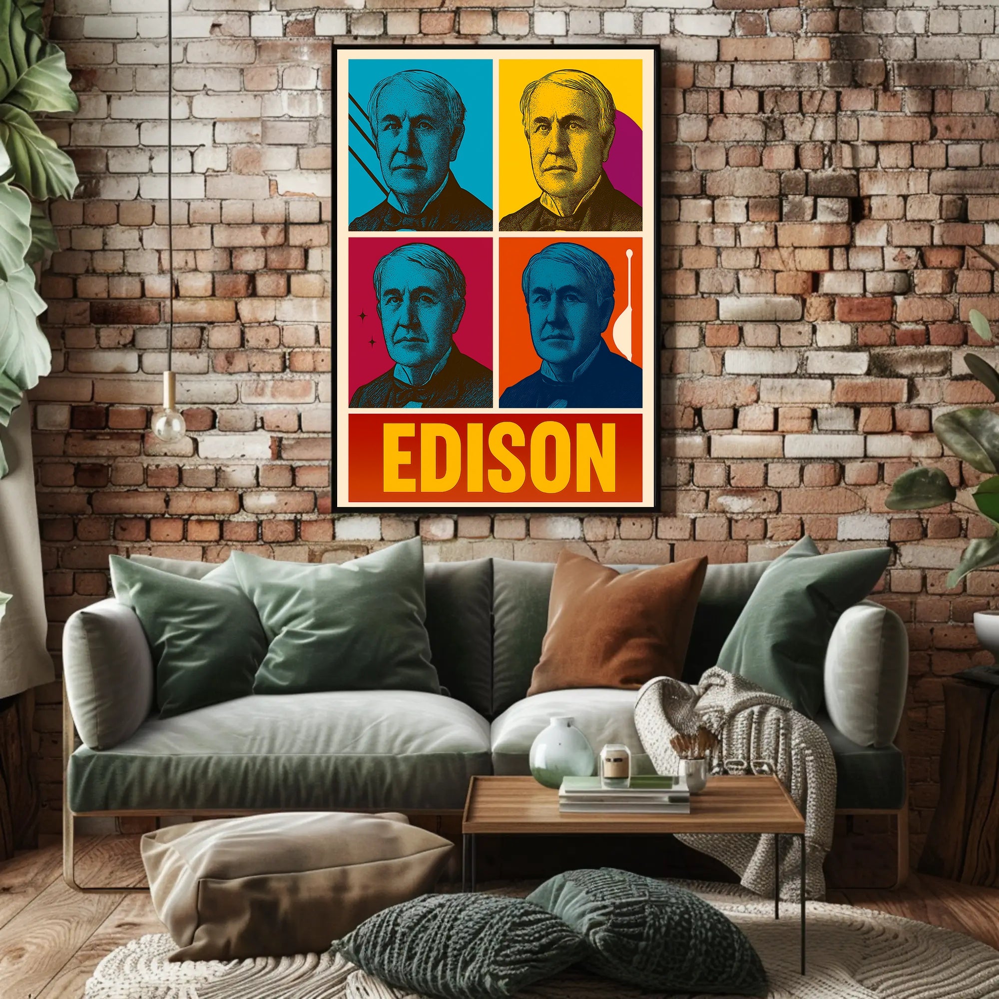 Edison Pop Art Portrait – Historical or Presidential Poster