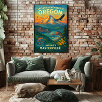 Oregon Poster Vibrant Landscape For Nature Adventurers