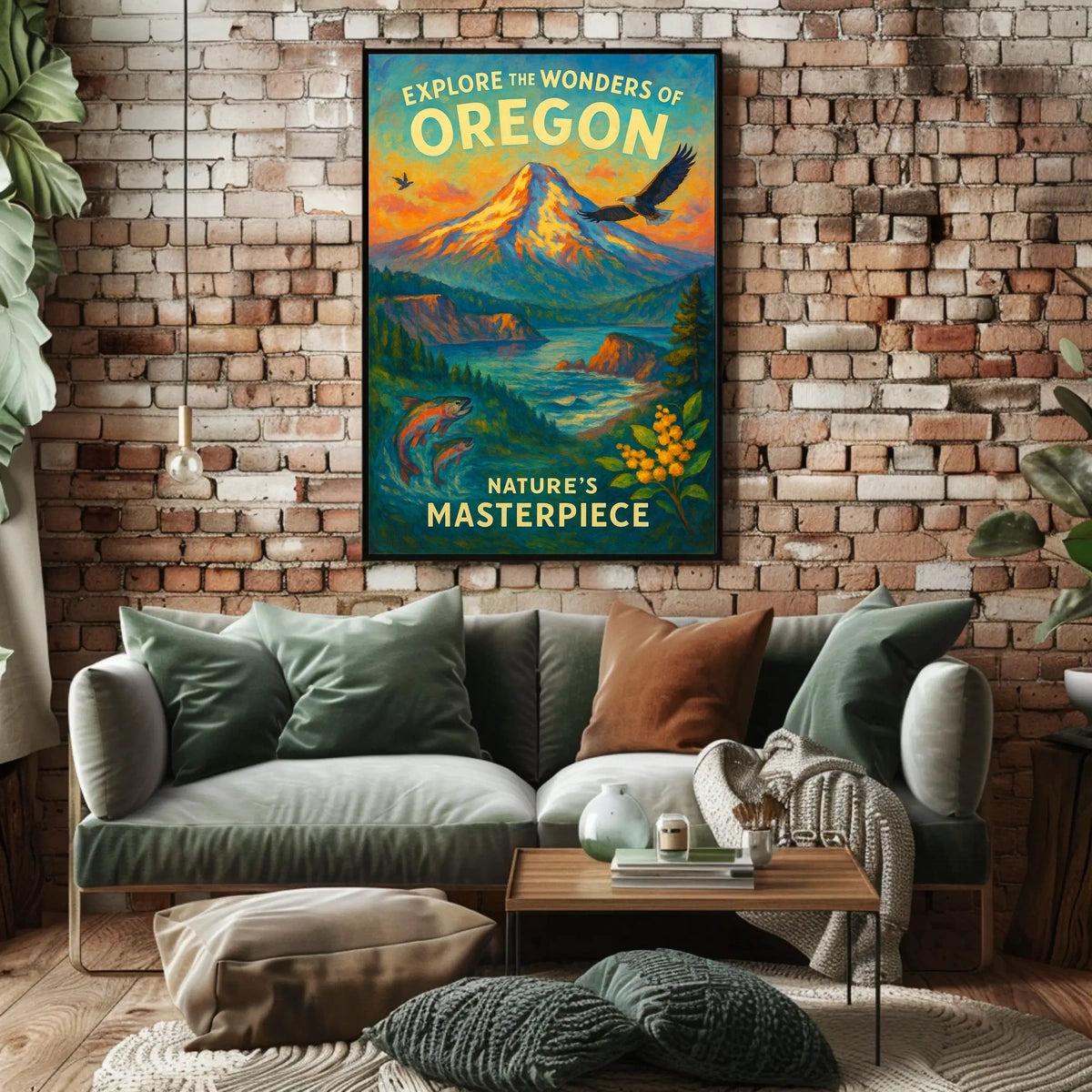 Oregon Poster Vibrant Landscape For Nature Adventurers