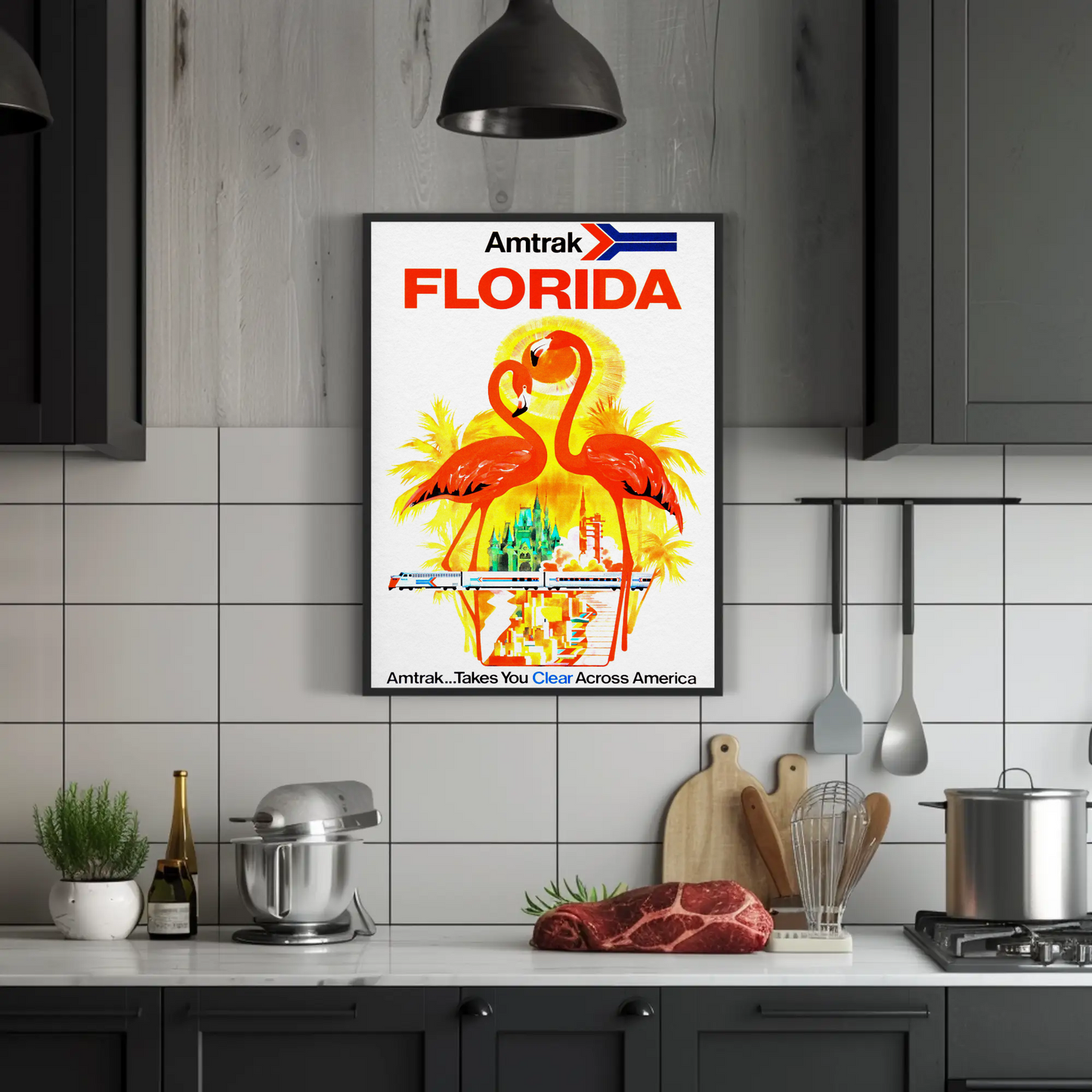 Amtrak Florida Vintage Poster