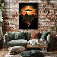 Alien Encounter at Sunset Poster