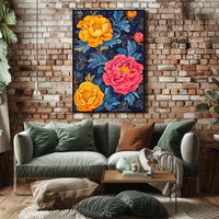 Vivid Floral Elegance Art Print - Abstract or Artistic Poster