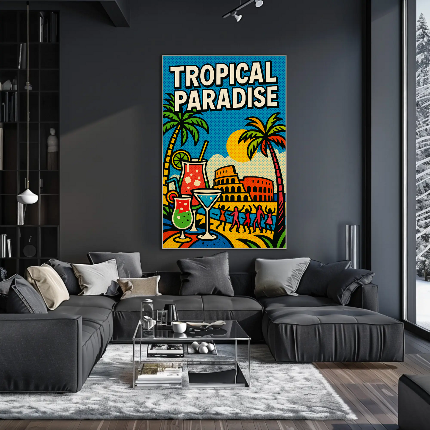 Tropical Paradise Pop Art Cocktail Beach Poster Poster