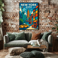 New York City Poster Vibrant Cityscape For Home Decor