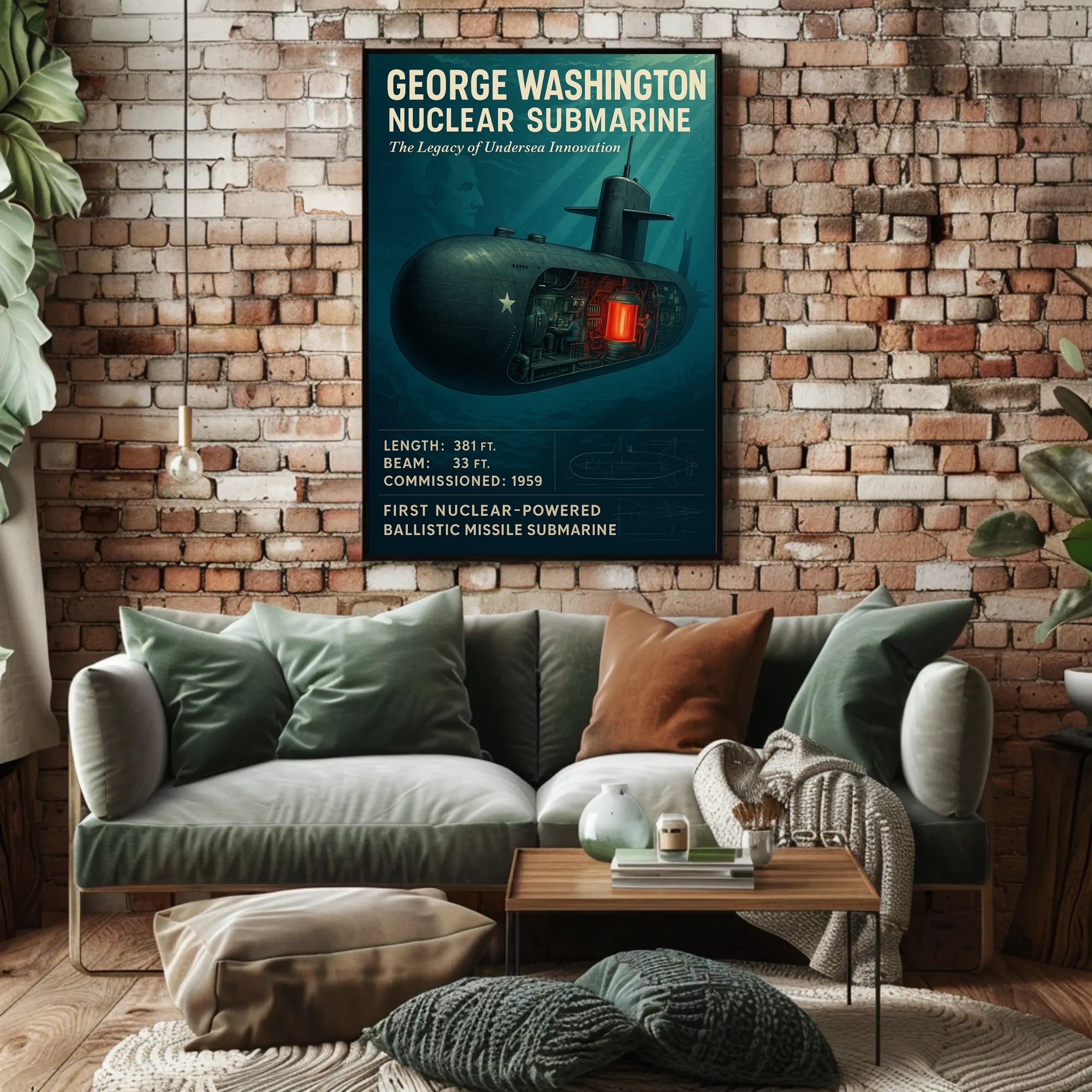 George Washington Nuclear Submarine Poster PosterGoat