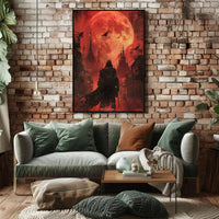 Eerie Urban Moonlit Silhouette - Fantasy or Mythology Poster PosterGoat