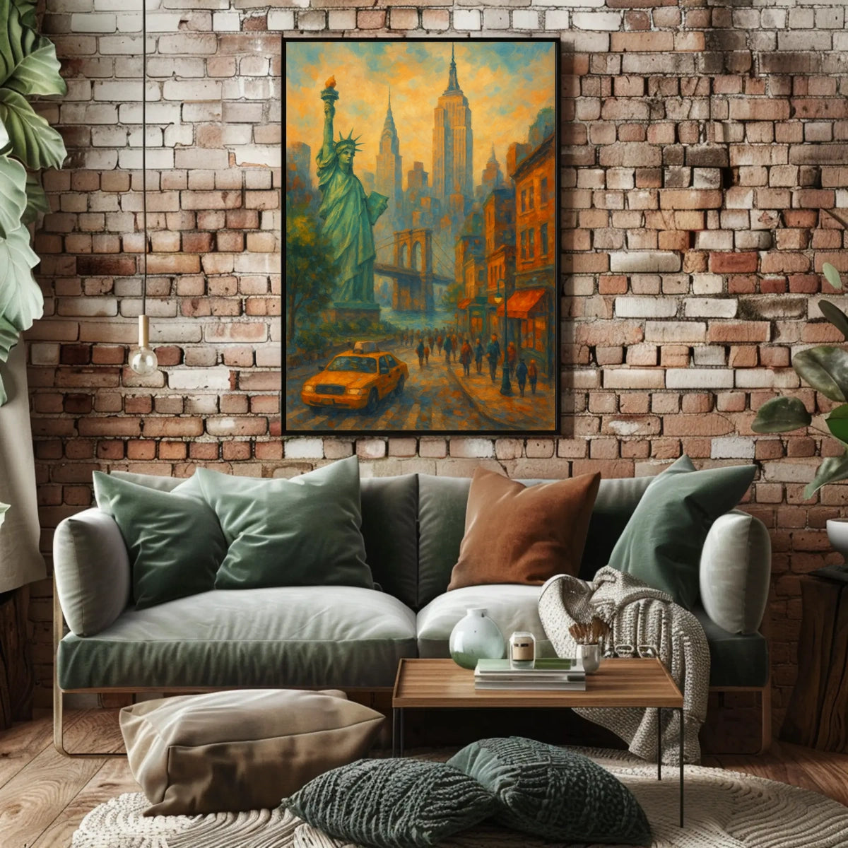 New York City Skyline Poster Modern Travel Wall Art