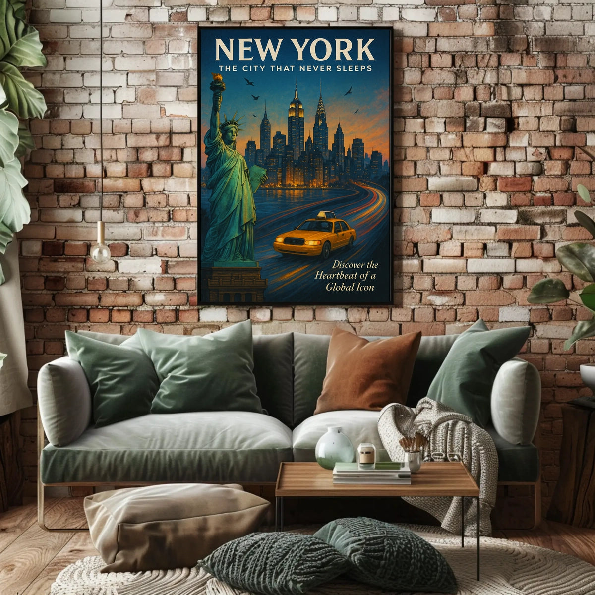 New York City Iconic Poster Vintage Travel Wall Art