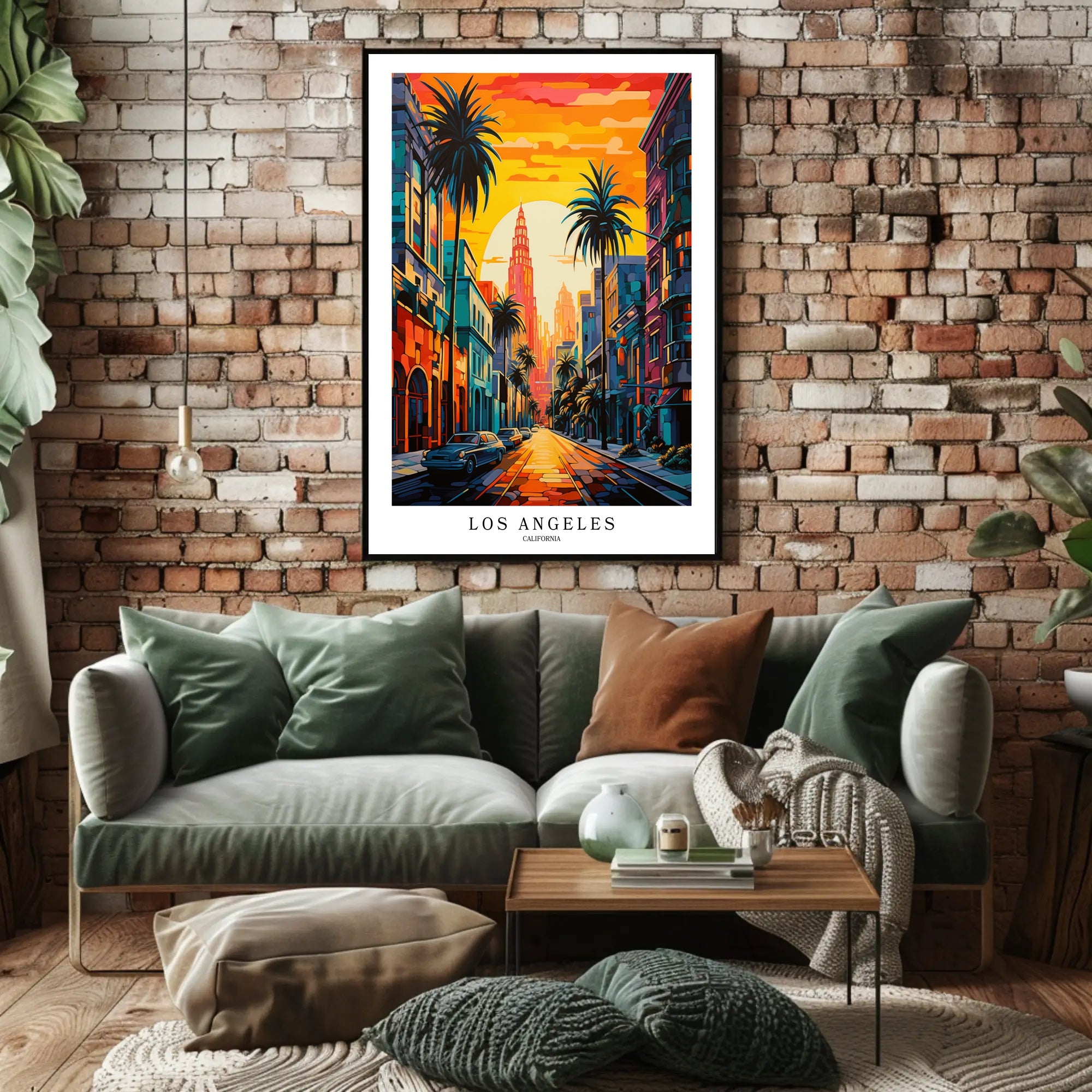 Los Angeles Vibrant Urban Scene Art Print - Urban or Cityscape Poster PosterGoat