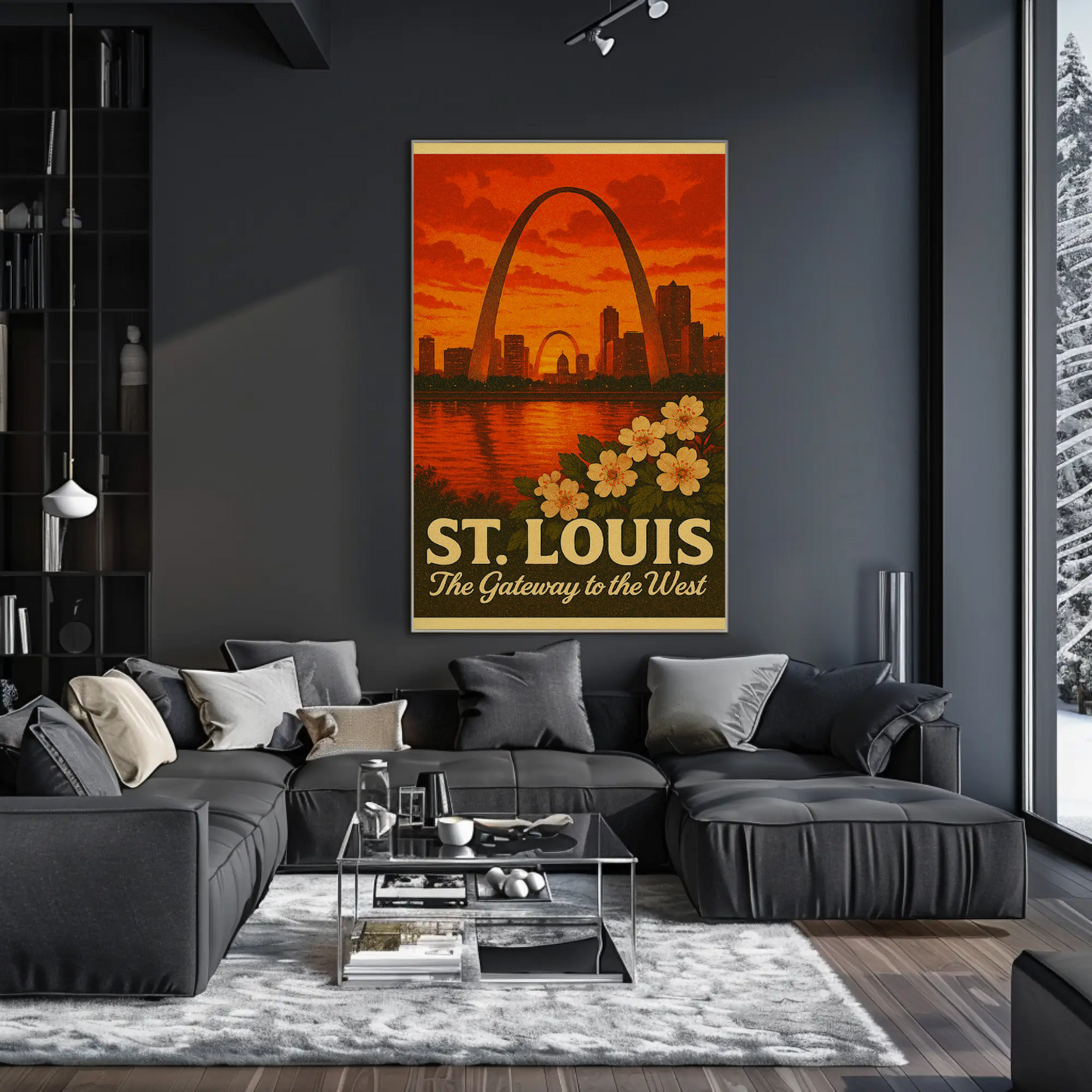 St Louis Missouri Gateway Arch Sunset Skyline Poster