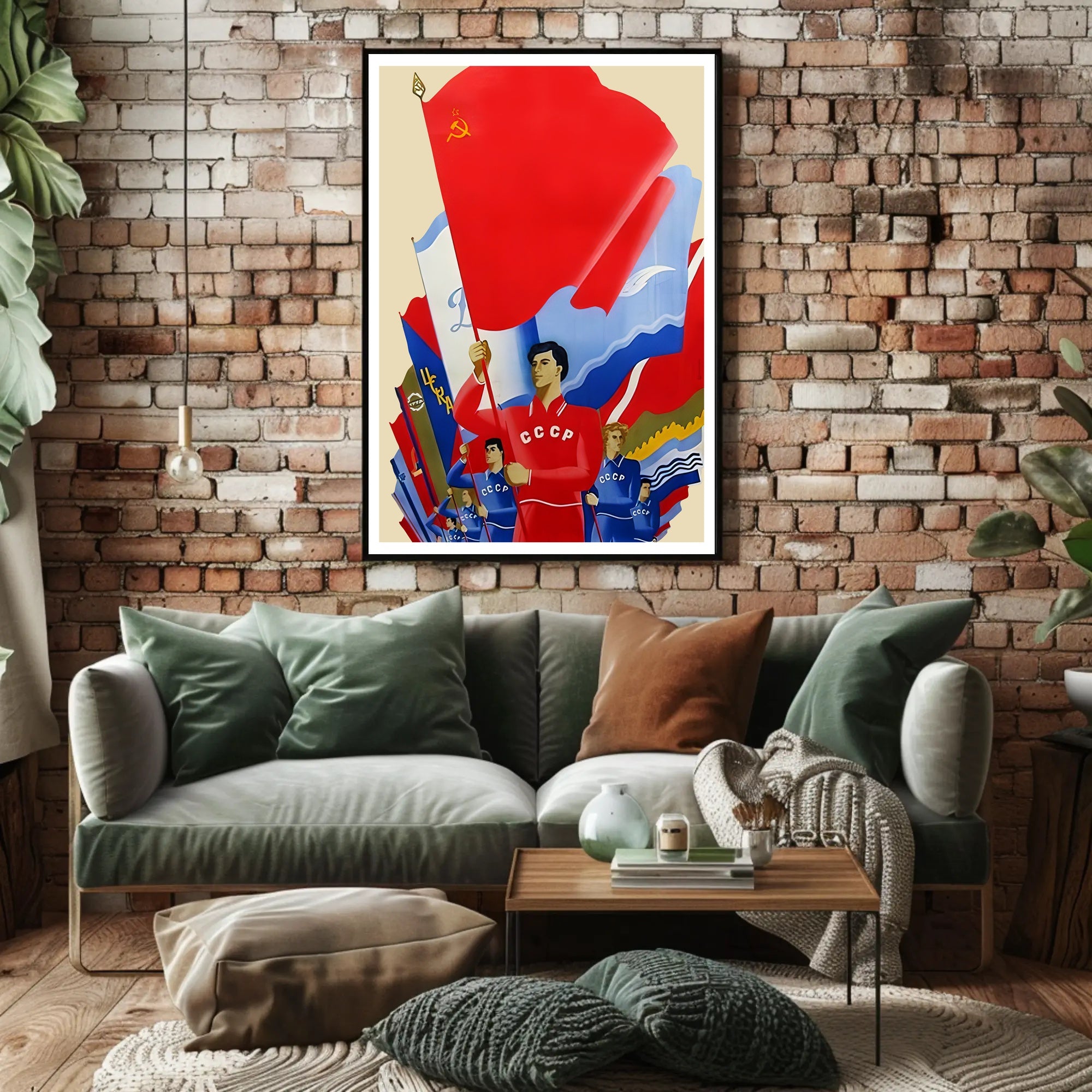 Soviet Union Propaganda Art: Bold Patriotic Imagery Poster