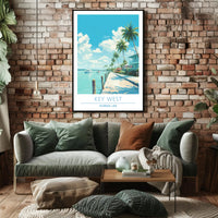 Key West Tropical Scene Travel Poster