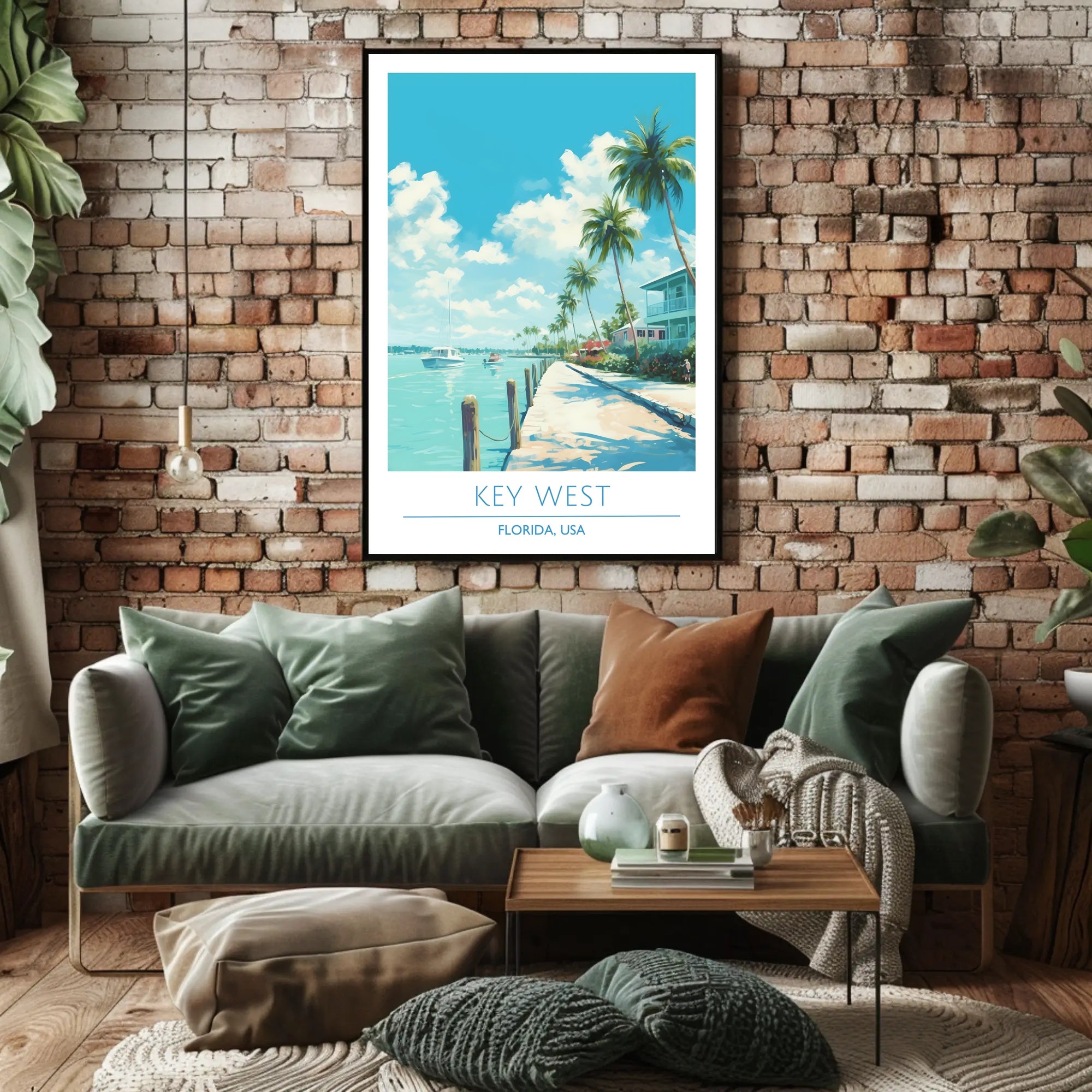 Key West Tropical Scene Travel Poster
