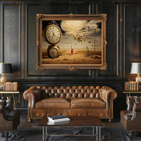 Surreal Dreamscape with Moon and Clocks - Fantasy Poster
