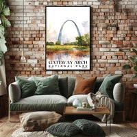 Glacier Watercolor Wall Art Poster