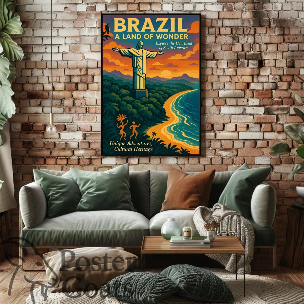 Brazilian Adventures Await: Vibrant Vintage Travel Poster