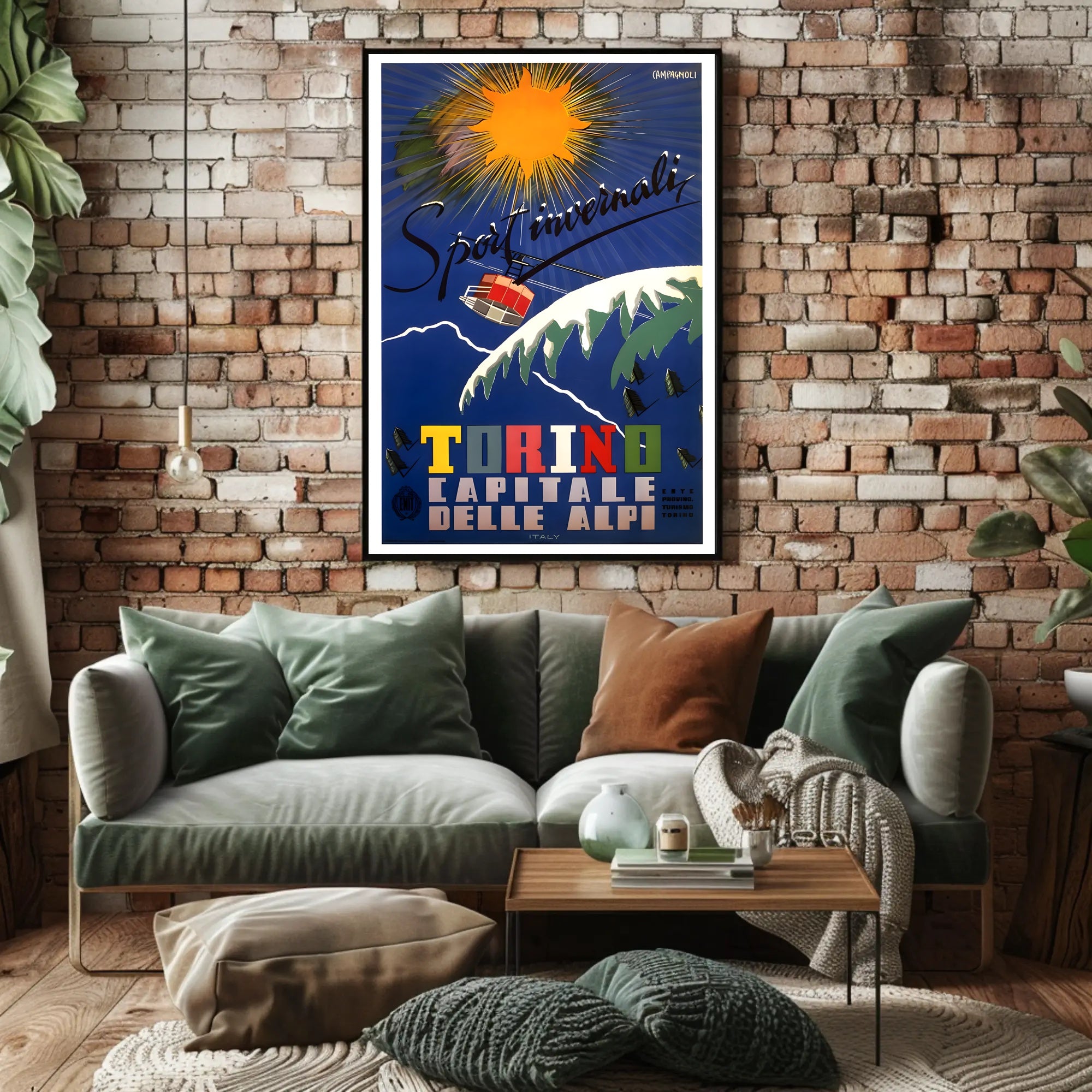 Winter Sports Adventure Travel Poster Turin Italy PosterGoat