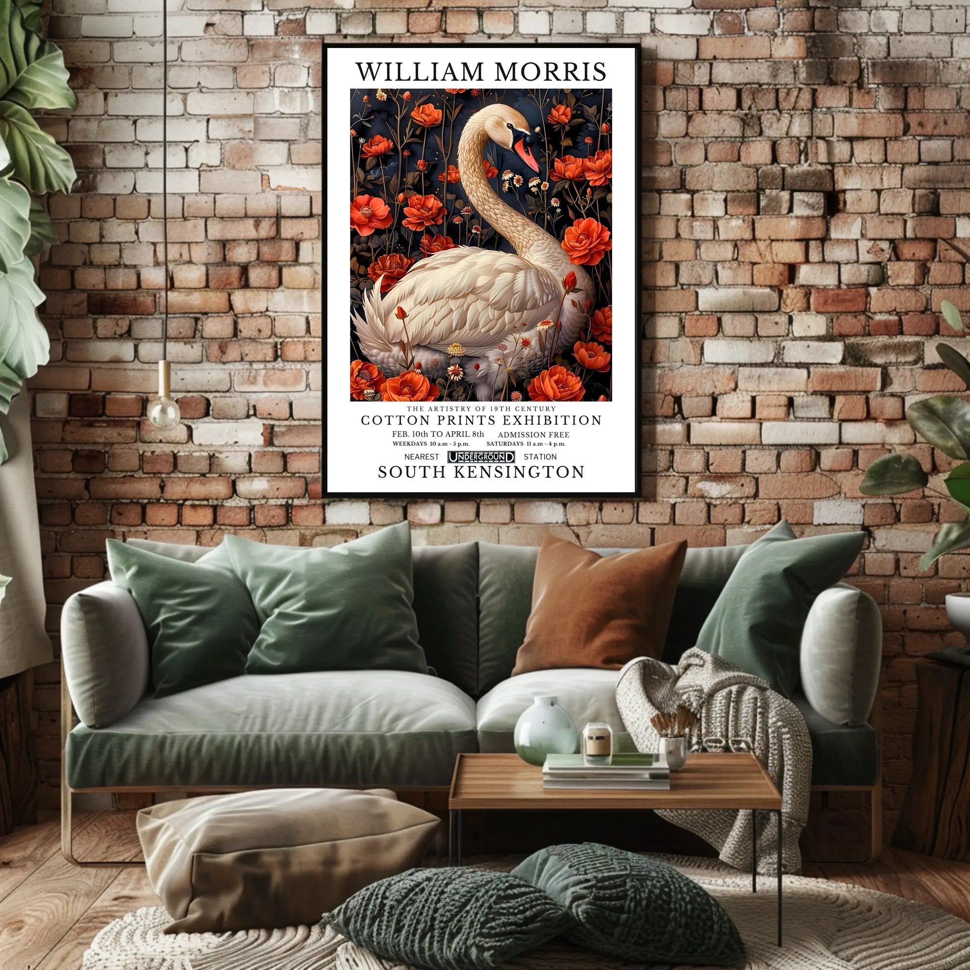 William Morris Exhibition Vintage Art Poster