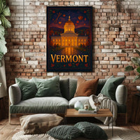 Vermont State Capitol At Dusk Poster