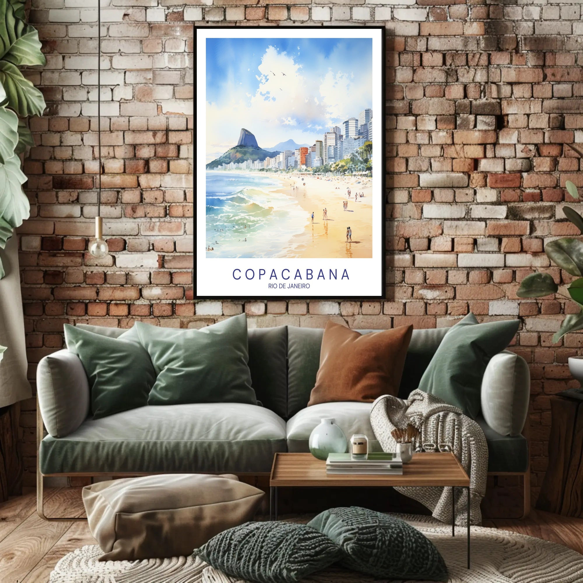 Copacabana Beach Vintage Travel Poster PosterGoat