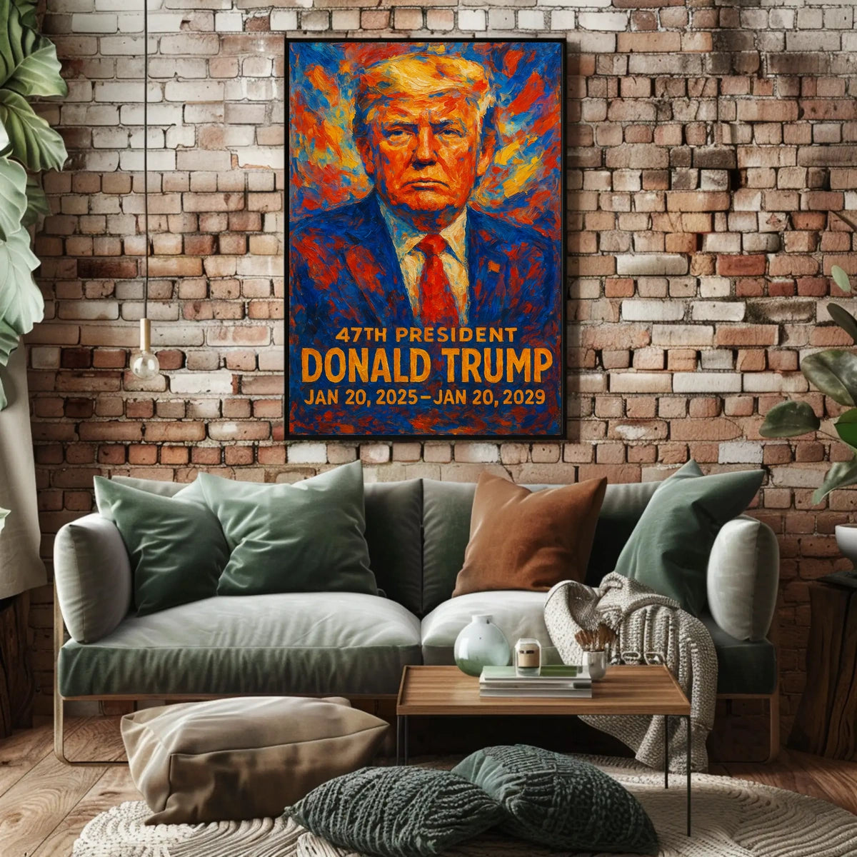 Trump Visionary Patriotism Red Blue Impressionism Poster
