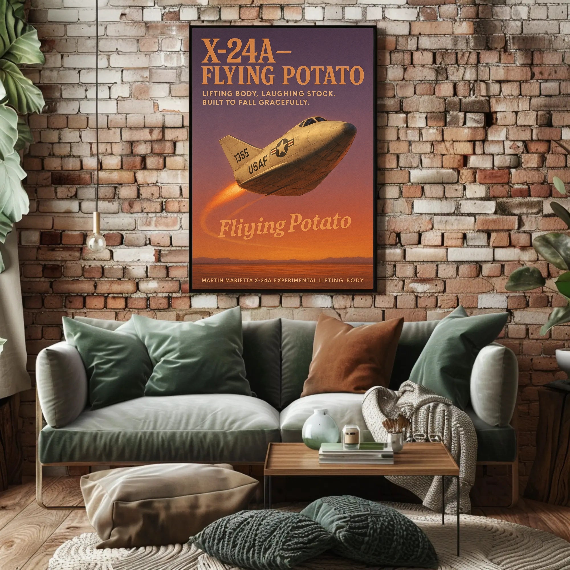 Flying Potato Experimental Aviation Humor Futuristic Sci-Fi Poster