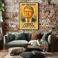 Jimmy Carter 39th President of the United States Exaggerated Cartoon Sketch Poster