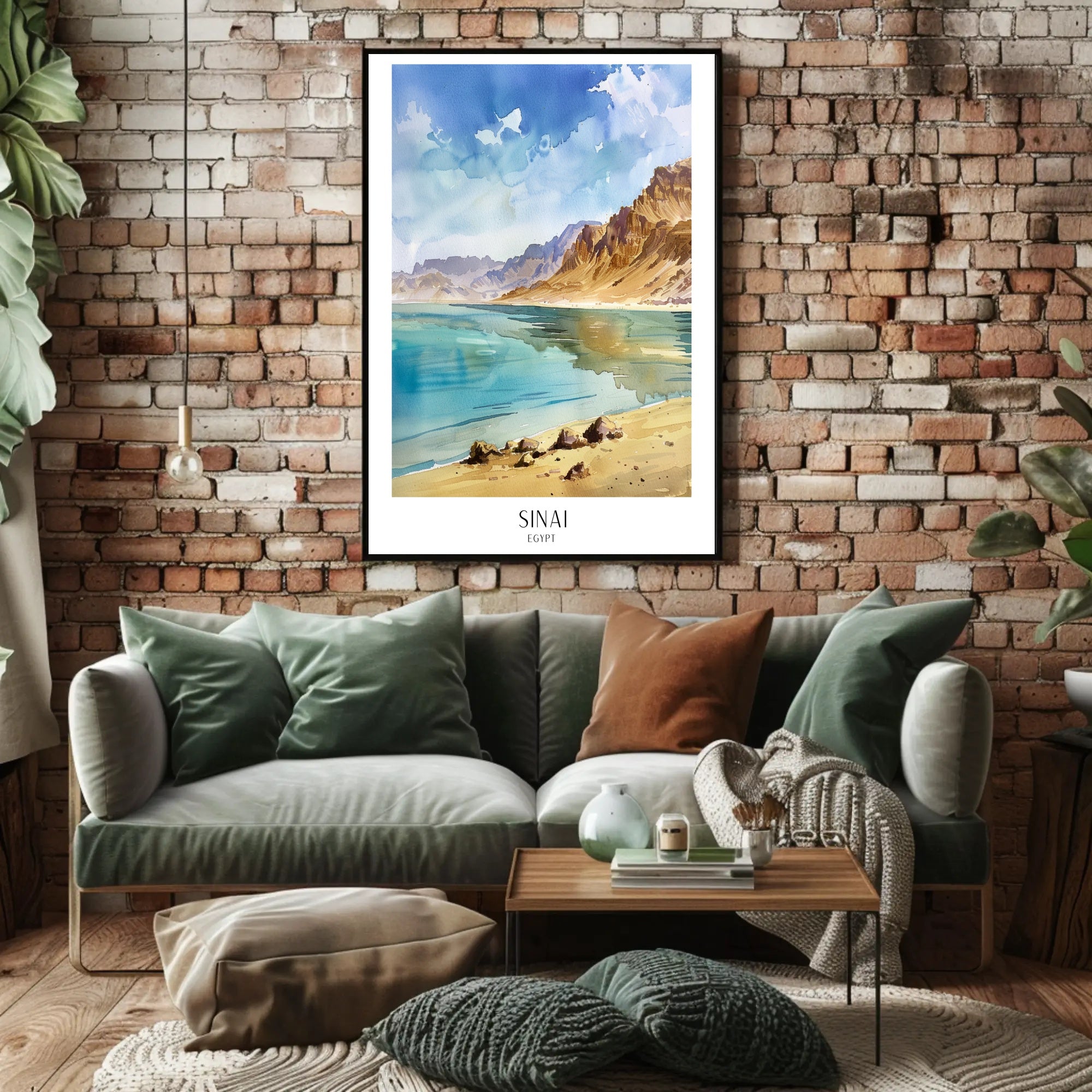 Sinai Serene Landscape Watercolor Travel Poster PosterGoat