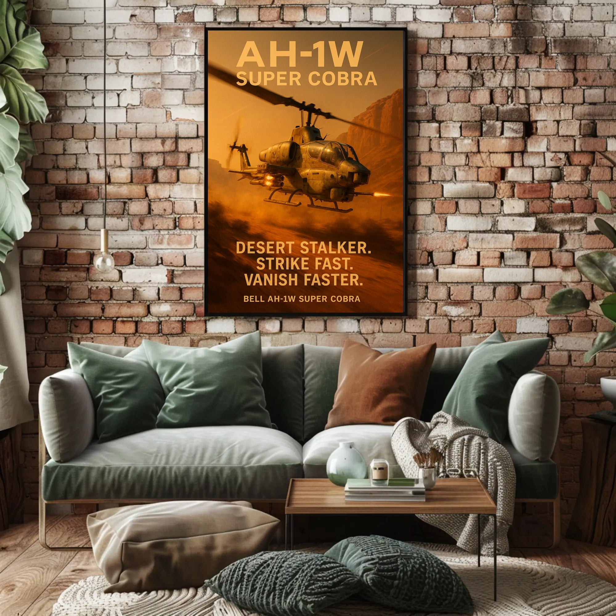 Bell AH-1W Super Cobra in Arid Desert Military Recruitment Poster