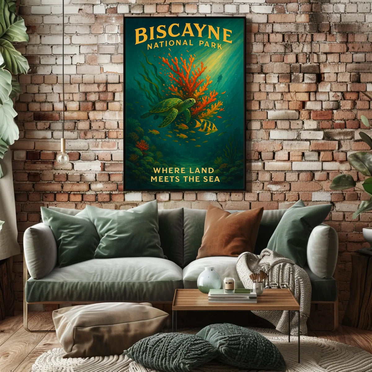 Biscayne National Park Where Land Poster