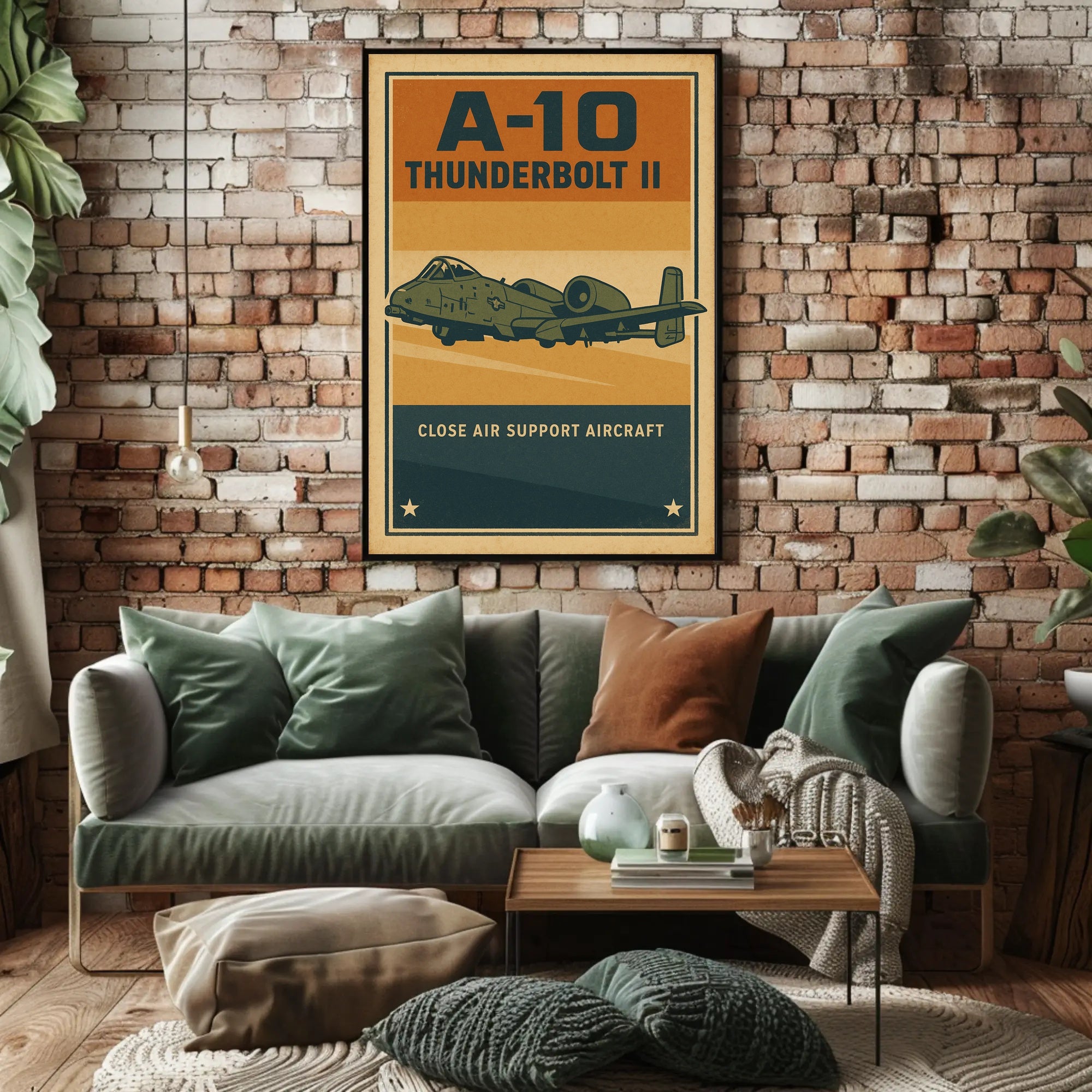 A-10 Thunderbolt II Retro Design Military Recruitment Poster